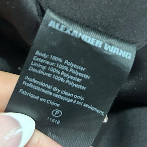 Alexander Wang Black Twist Blouse Round Neck Short Sleeves Designer Size 4 - Picture 9 of 9